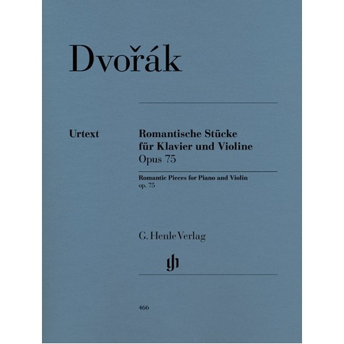 Dvorak Romantic Pieces Op. 75 for Violin and Piano, Edited by Milan Pospsil, G. Henle Verlag, 42 Pages