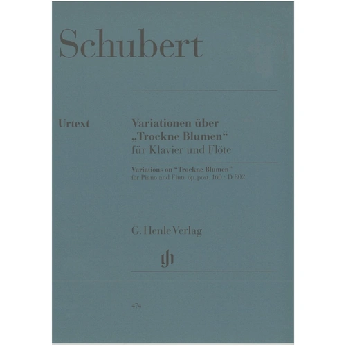 Schubert - Variations on Trockne Blumen E minor Op. Post. 160 for Flute and Piano, 52 Pages, G. Henle Verlag