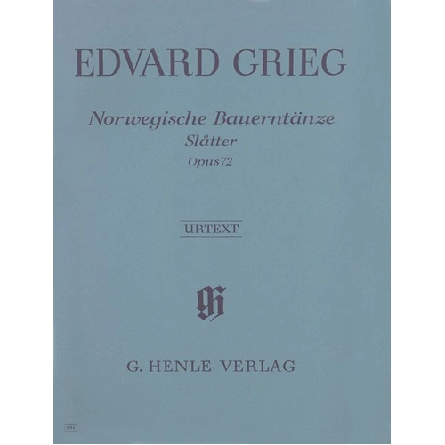 Norwegian Peasant Dances Op 72 for Piano Solo by Edvard Grieg, 78 Pages, Published by G. Henle Verlag