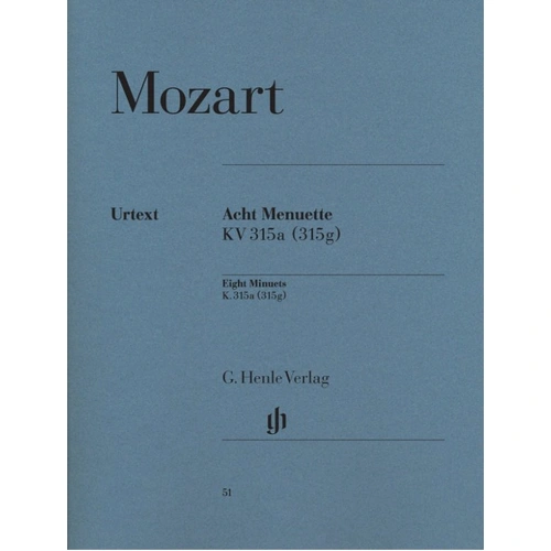 Mozart - Eight Minuets K 315A (K 315G) for Piano Solo, 11 Pages, Published by G. Henle Verlag
