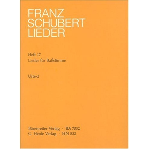 Lieder BK 17 Songs for Bass by Franz Schubert - Voice and Double Bass, G. Henle Verlag, 1 Page