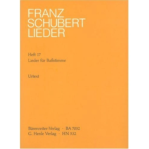 Lieder BK 17 Songs for Bass by Franz Schubert, G. Henle Verlag, Voice and Double Bass, 1 Page