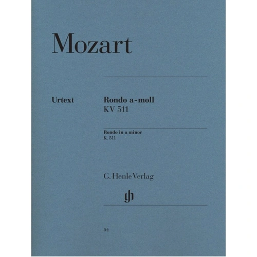 Mozart Rondo A Minor K 511 Piano Urtext by G. Henle Verlag - Piano Solo, 1 Page