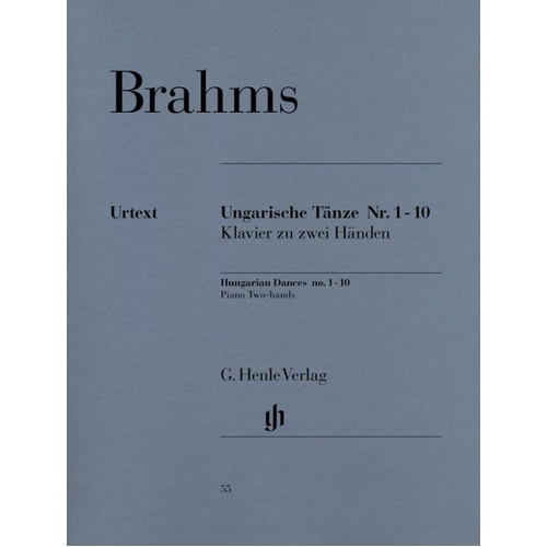 Brahms: Hungarian Dances No. 1-10, Urtext Edition for Piano Solo, Edited by Walter Georgii, 39 Pages, G. Henle Verlag