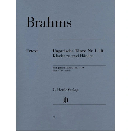 Brahms - Hungarian Dances No. 1-10 Urtext Edition for Piano Solo, Edited by Walter Georgii, Publisher G. Henle Verlag, 39 Pages