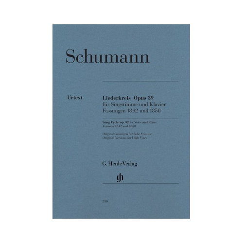 Liederkreis Op 39 Song Cycle for High Voice by Schumann