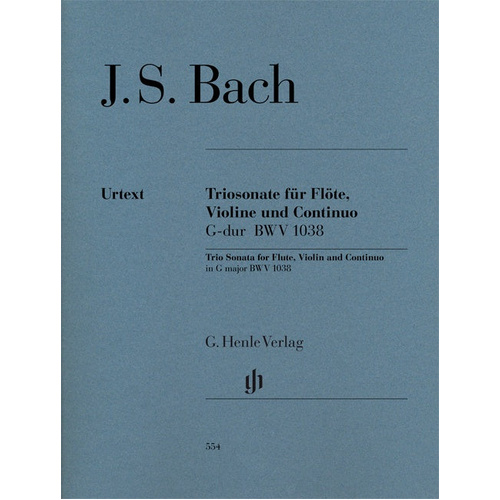 Bach Trio Sonata in G Major BWV 1038 for Flute, Violin, and Piano - Henle HN554