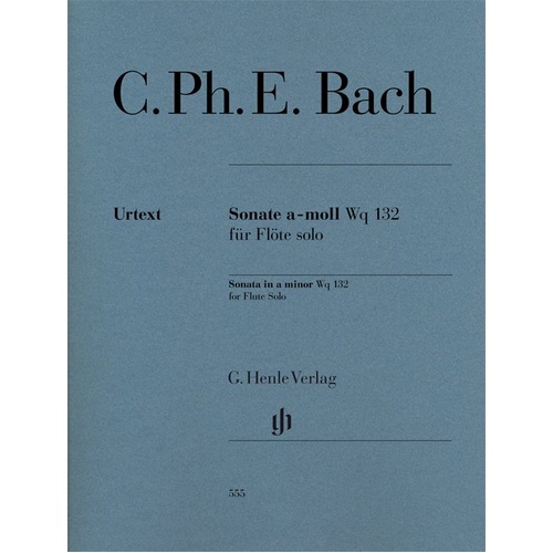 CPE Bach - Sonata in A Minor WQ 132 for Flute Solo, 22 Pages, G. Henle Verlag