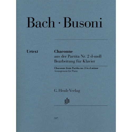 Chaconne From Partita No 2 D Minor Piano (Softcover Book)