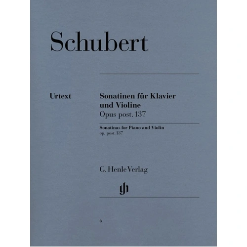 Schubert Sonatinas Op 137 D384-5 D408 for Violin and Piano Edition by G. Henle Verlag