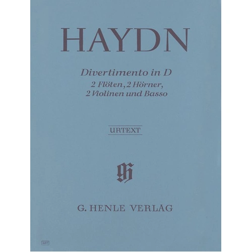 Divertimento in D Major Hob. II:8 for Flute and Violin by Joseph Haydn, 41 Pages, Published by G. Henle Verlag