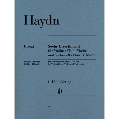 Divertimenti 6 Hob 4 No 6-11 2Violin Vc (Fl Violin Vc) (Set Of Parts) Book