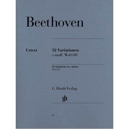 Beethoven - 32 Variations C Min Woo 80 Piano (Softcover Book)