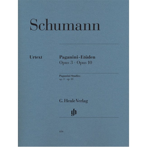 Paganini Studies Op 3 Op 10 by Robert Schumann, Piano Solo, G. Henle Verlag, 92 Pages