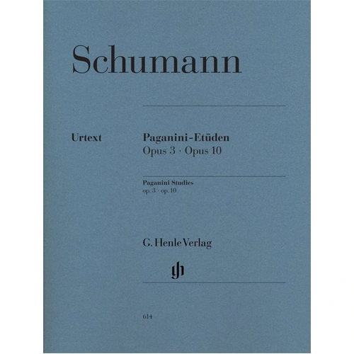 Paganini Studies Op 3 Op 10 by Robert Schumann, Piano Solo, G. Henle Verlag, 92 Pages