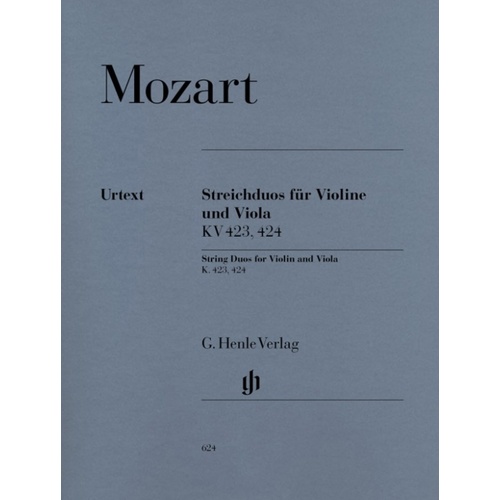 Mozart - String Duos K 423 K 424 Violin/Viola (Softcover Book)