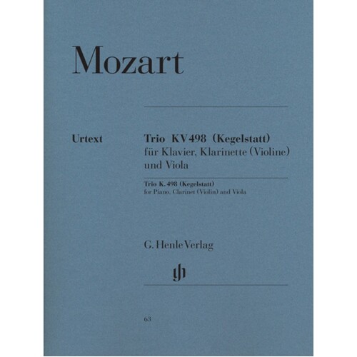 Mozart - Trio E Flat K498 Piano/Cla(Violin)/Vla (Music Score/Parts) Book