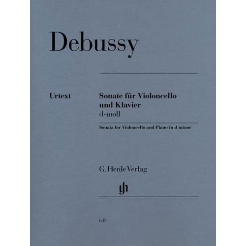 Debussy - Sonata D Minor Cello/Piano (Softcover Book)