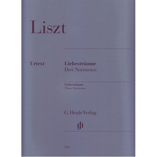 Liebestraum Nocturnes 1-3 for Piano Solo by Franz Liszt, G. Henle Verlag, 23 Pages