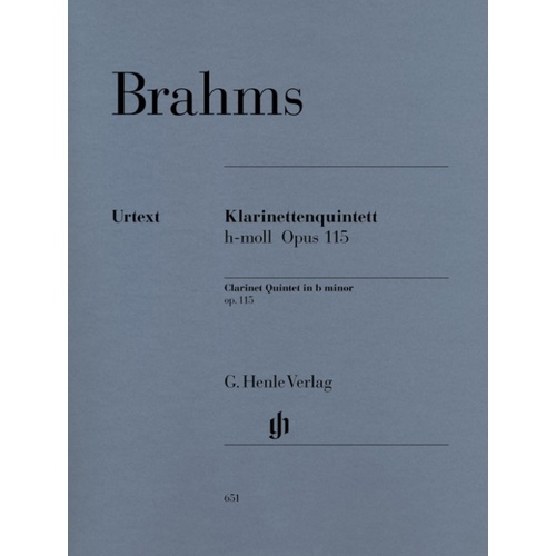 Quintet B Min Op 115 clarinet 2Violin Viola Vc Parts (Set Of Parts) Book