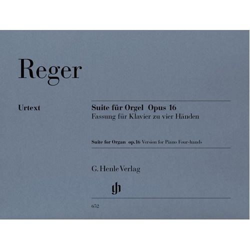 Suite for Organ Op. 16 E Minor for Piano Duet by Max Reger