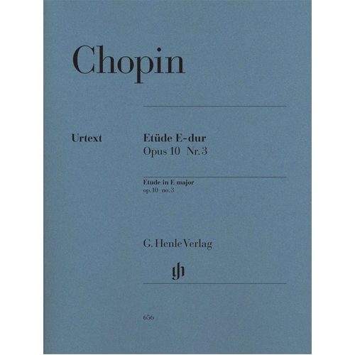 Chopin Etude Op. 10 No. 3 E Tristesse Urtext Edition for Piano Solo