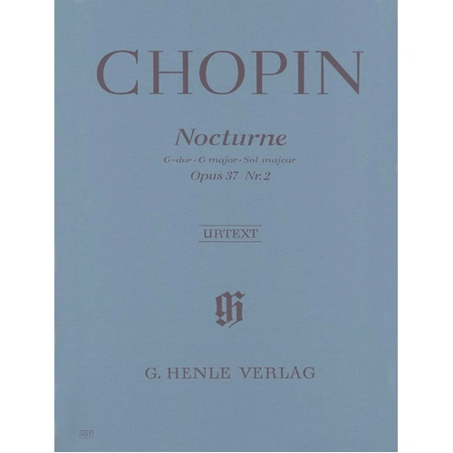 Nocturne Op 37 No 2 G Urtext by Frederic Chopin, Piano Solo, 8 Pages, G. Henle Verlag