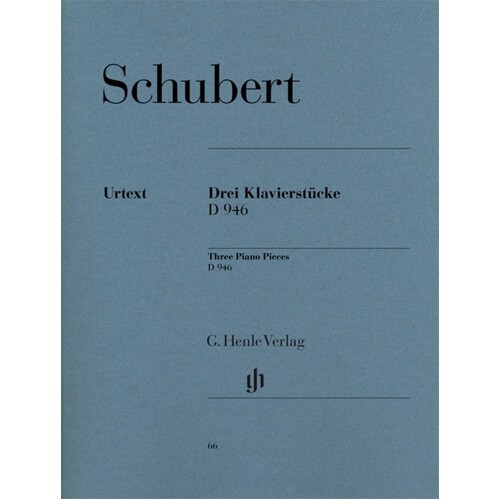 Schubert - 3 Piano Pieces D 946 (Impromptus) (Softcover Book)