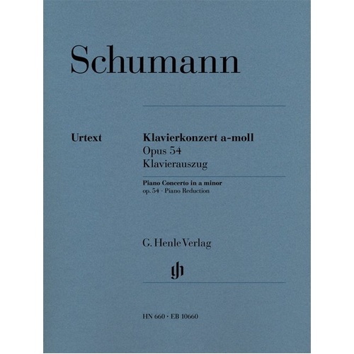 Schumann Piano Concerto in A Minor Op. 54 for 2 Pianos 4 Hands, Urtext Edition, G. Henle Verlag, 86 Pages