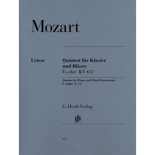 Quintet K452 E Flat Oboe clarinet French Horn Bassoon Piano (Set Of Parts) Book