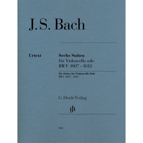 Bach - 6 Suites Bwv 1007-1012 Cello Solo Urtext (Softcover Book)