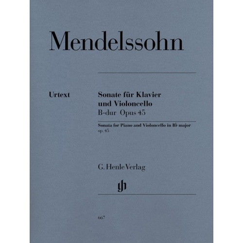 Sonata Op 45 B Flat Vlc Piano Urtext (Softcover Book)