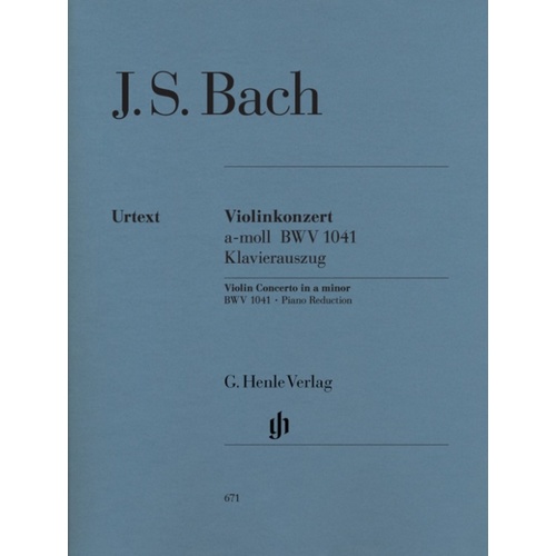 Bach - Concerto Bwv 1041 A Min Violin/Piano Book