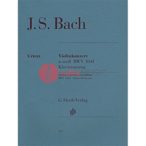 Bach - Concerto in A minor BWV 1041 - Violin/Piano Accompaniment Henle HN671