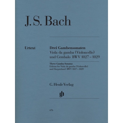 Bach - 3 Gamba Sonatas Cello/Piano (Softcover Book)