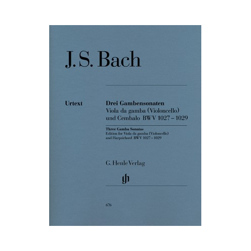 Bach - 3 Sonatas BWV 1027-1029 for Viola or Cello with Piano Accompaniment - Henle HN676