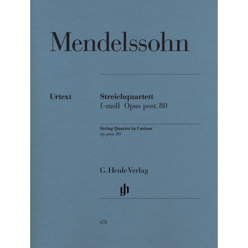 String Quartet F Min Op Posth 80 2Violin Viola Vc (Set Of Parts) Book