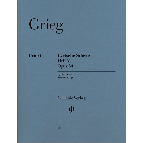 Grieg - Lyric Pieces Op. 54 Urtext Edition for Piano Solo, Edited by Heinemann and Steen-Nkleberg, 32 Pages