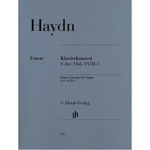 Haydn: Concerto Hob 18 No. 3 in F Major for 2 Pianos 4 Hands, G. Henle Verlag, 82 Pages