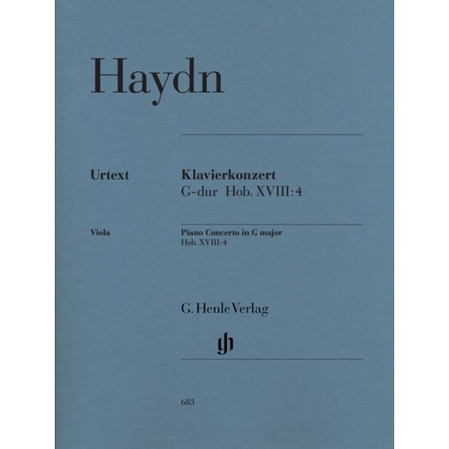 Concerto Hob 18 No 4 G Piano/Strings (Music Score/Parts) Book