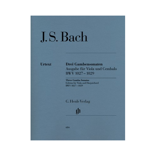 Bach - 3 Sonatas for Viola da Gamba - Viola/Piano Accompaniment Henle HN684
