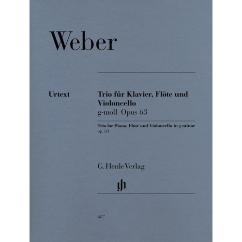 Trio G Min Op 63 Piano Flute Vc (Set Of Parts) Book