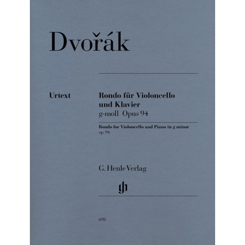 Dvorak - Rondo G Minor Op 94 Cello/Piano Urtext (Softcover Book)
