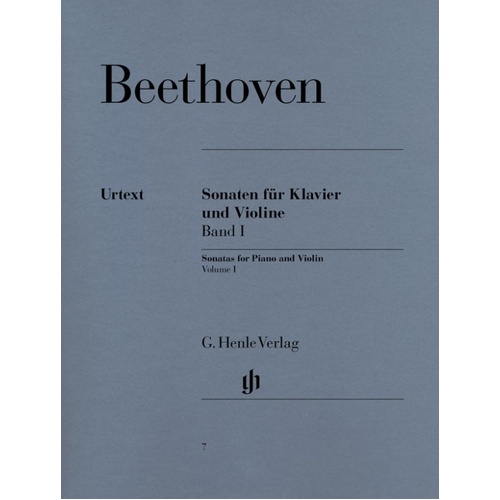 Beethoven Sonatas for Piano and Violin Volume 1, Urtext Edition, Edited by Sieghard Brandenburg, G. Henle Verlag, 204 Pages