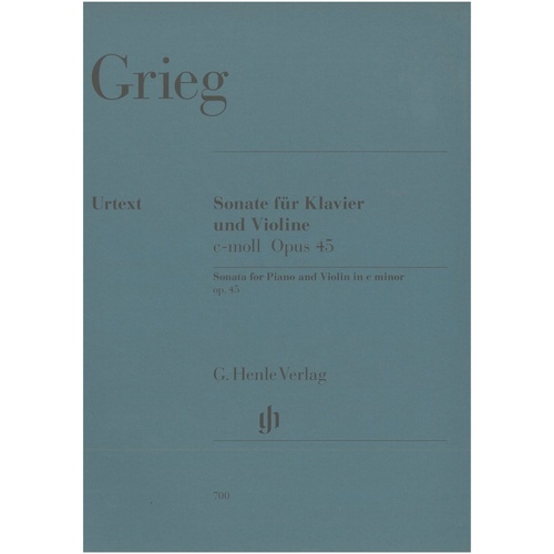 Violin Sonata C Minor Op. 45 by Edvard Grieg - Urtext Edition, G. Henle Verlag, 108 Pages
