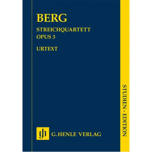 String Quartet Op 3 Study Score by Alban Berg