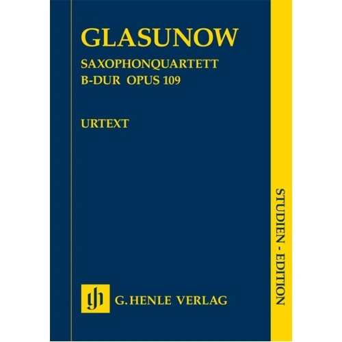 Glazunov: Saxophone Quartet B Flat Major Op 109 Study Score by G. Henle Verlag, 67 Pages