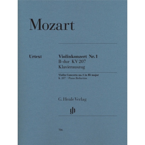 Concerto No 1 B Flat K 207 Violin Piano Book