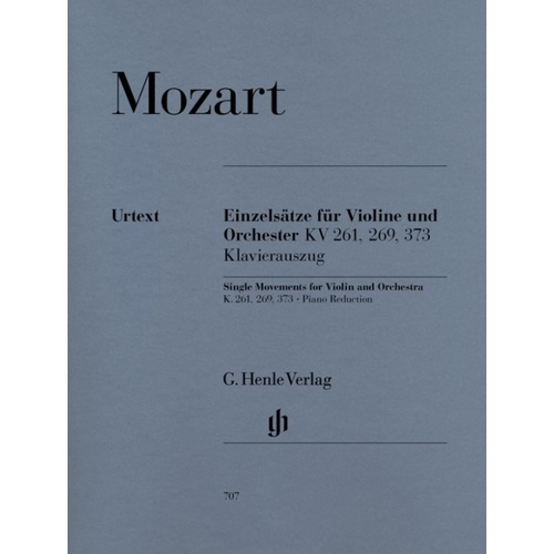 Single Movements K 261 K 269 K 373 Violin Piano Book