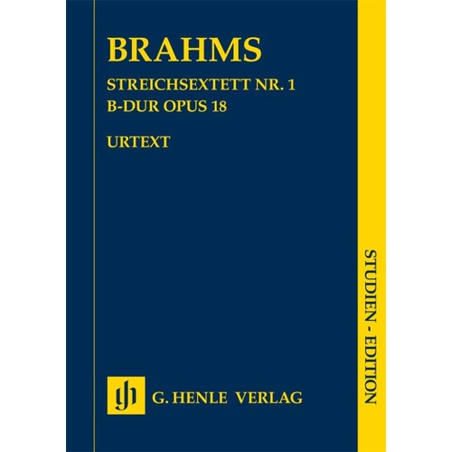 Brahms String Sextet No. 1 in B Flat Major Op. 18 Study Score 72 Pages